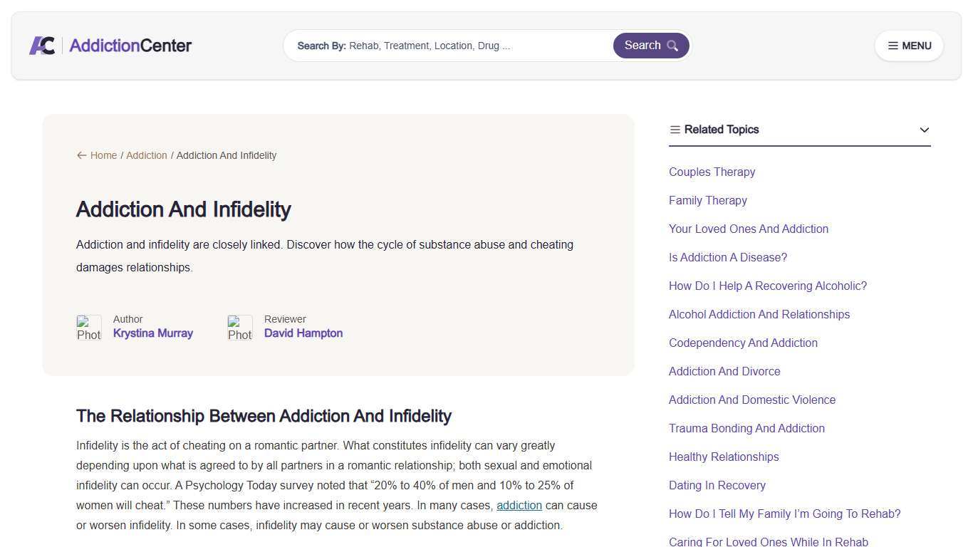 Addiction And Infidelity: A Close Relationship